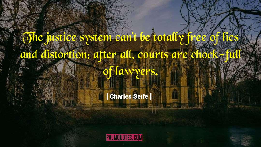 Charles Seife Quotes: The justice system can't be