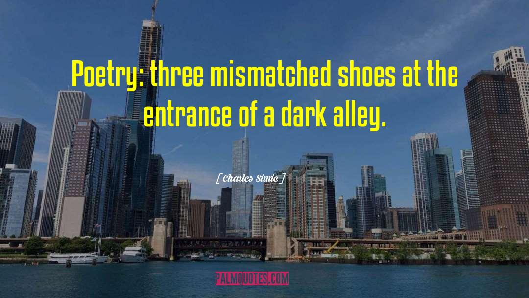 Charles Simic Quotes: Poetry: three mismatched shoes at