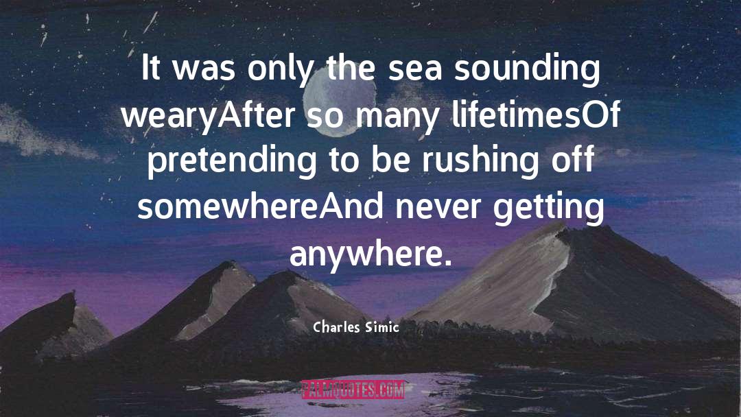 Charles Simic Quotes: It was only the sea