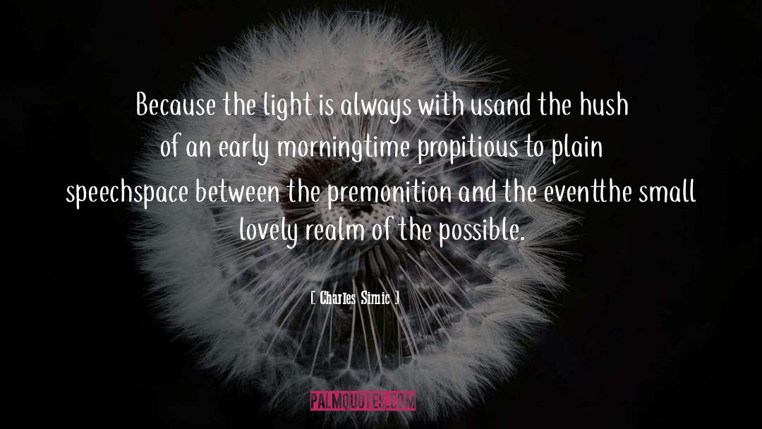 Charles Simic Quotes: Because the light is always