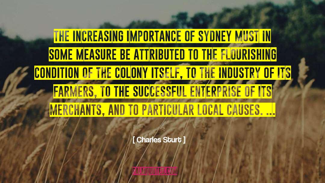 Charles Sturt Quotes: The increasing importance of Sydney