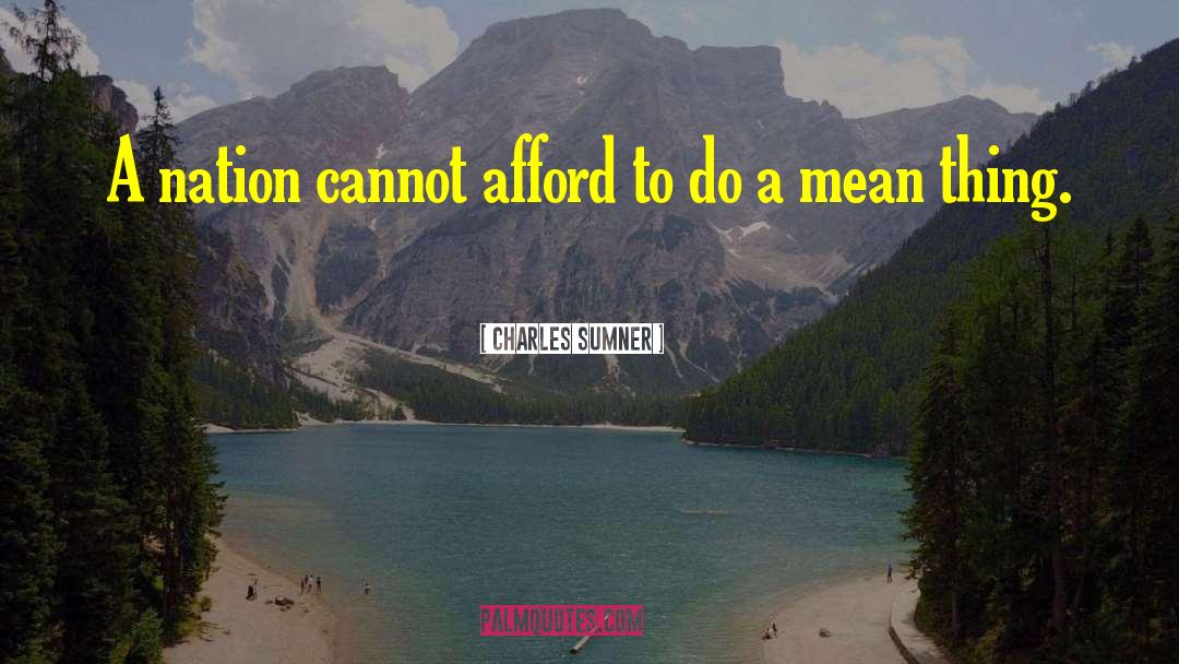 Charles Sumner Quotes: A nation cannot afford to