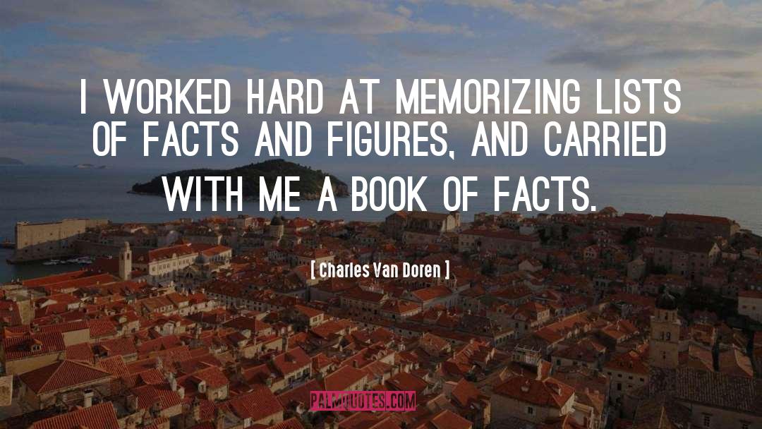 Charles Van Doren Quotes: I worked hard at memorizing