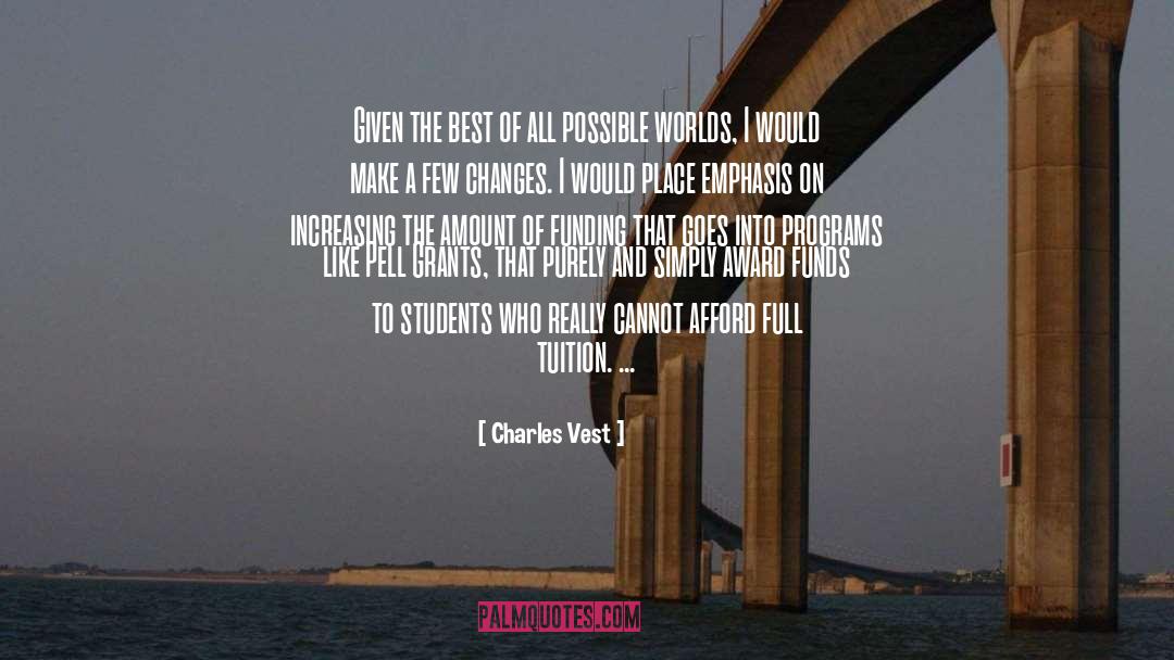 Charles Vest Quotes: Given the best of all
