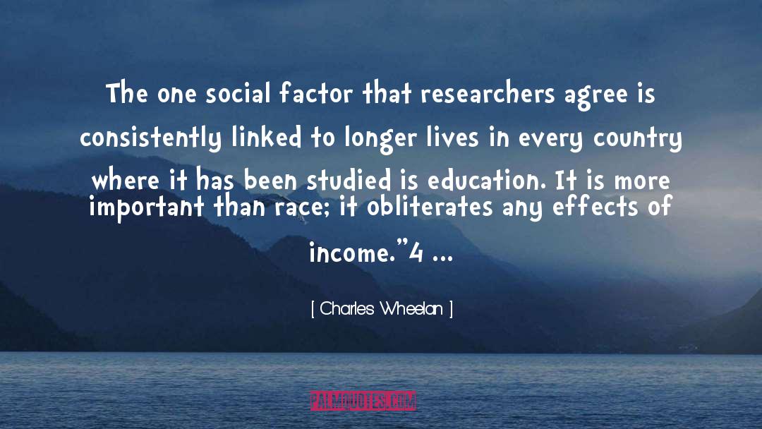 Charles Wheelan Quotes: The one social factor that