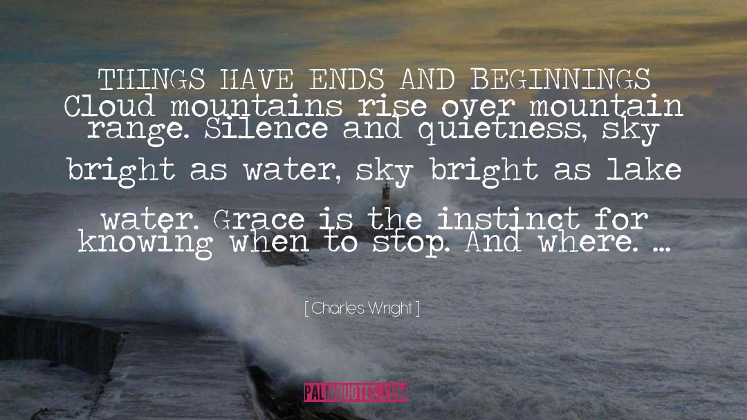 Charles Wright Quotes: THINGS HAVE ENDS AND BEGINNINGS