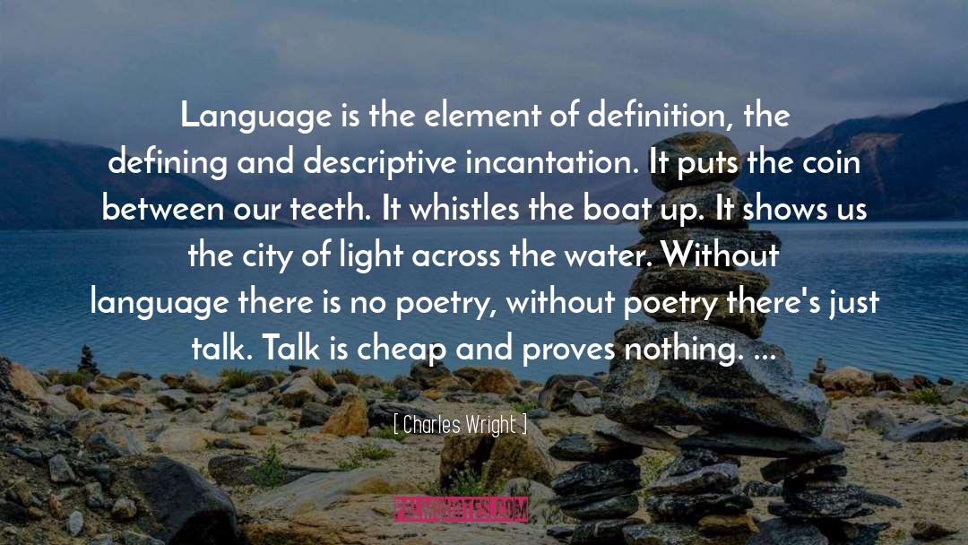 Charles Wright Quotes: Language is the element of
