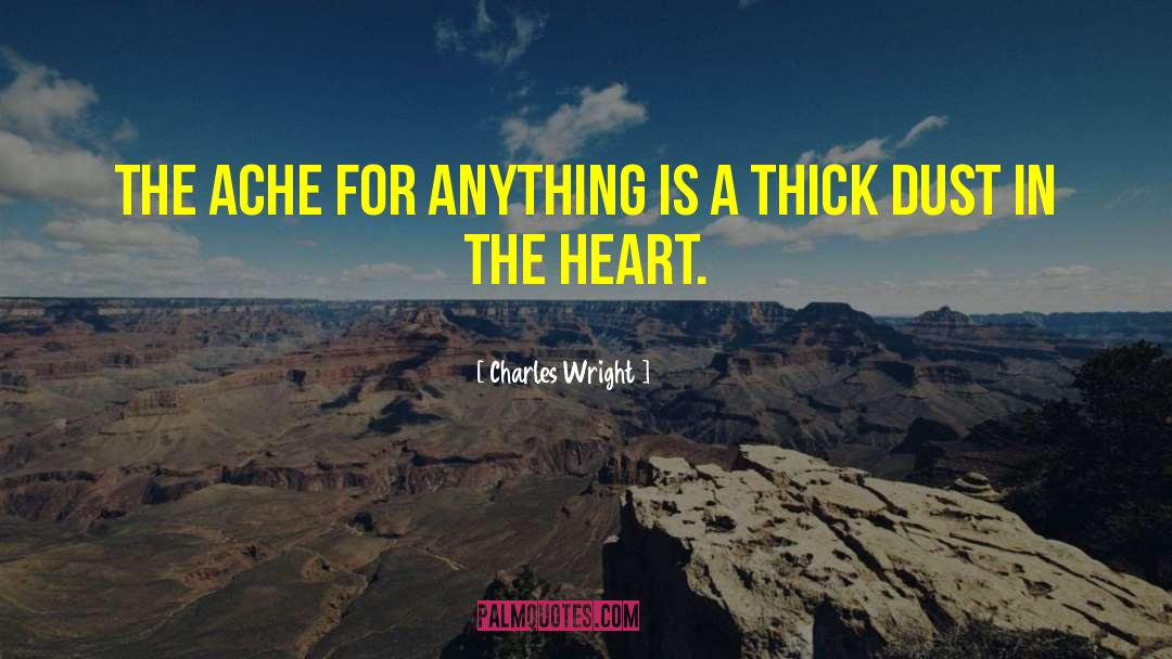 Charles Wright Quotes: The ache for anything is