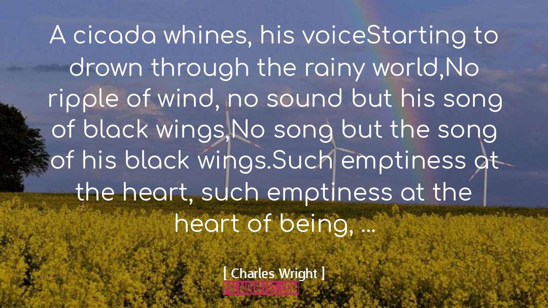 Charles Wright Quotes: A cicada whines,<br> his voice<br>Starting