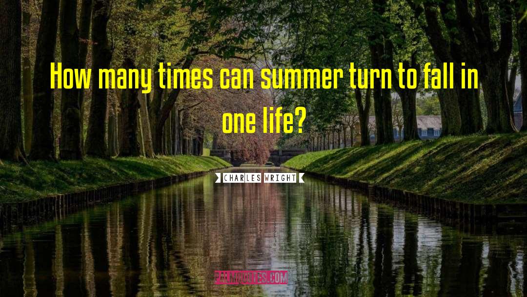 Charles Wright Quotes: How many times can summer