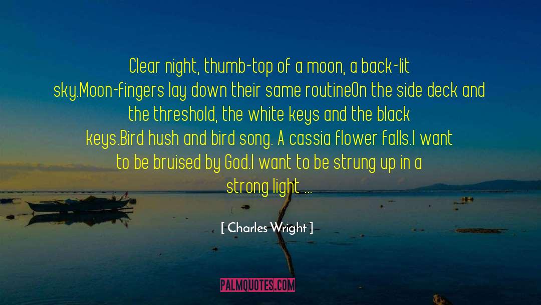 Charles Wright Quotes: Clear night, thumb-top of a