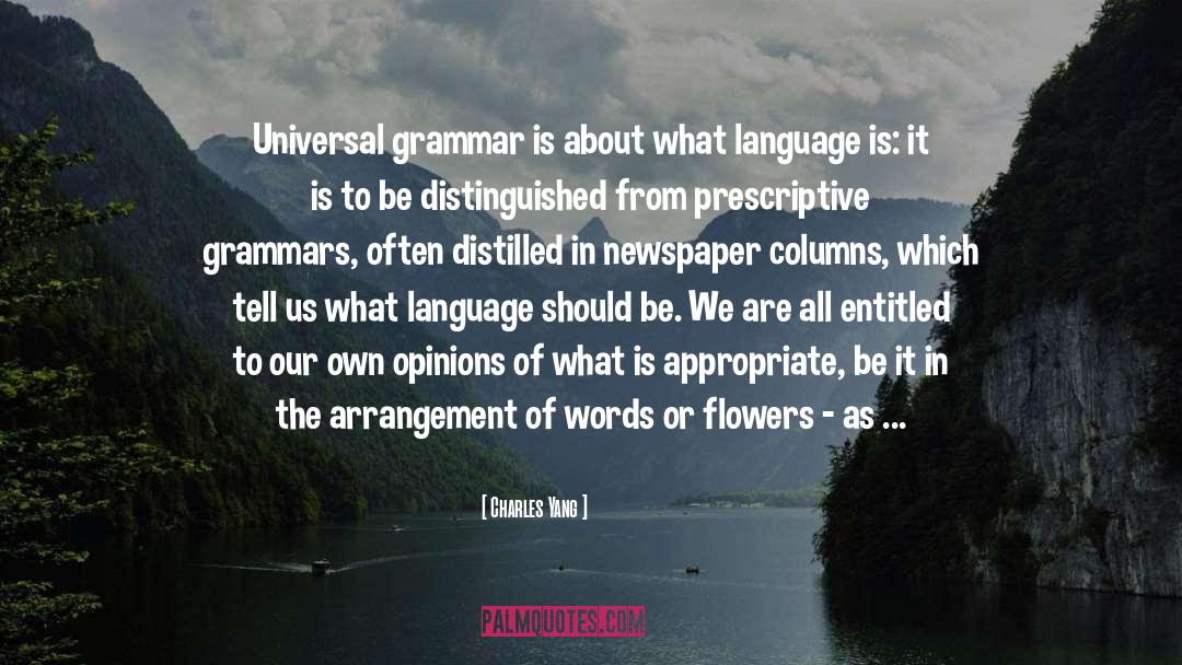 Charles Yang Quotes: Universal grammar is about what