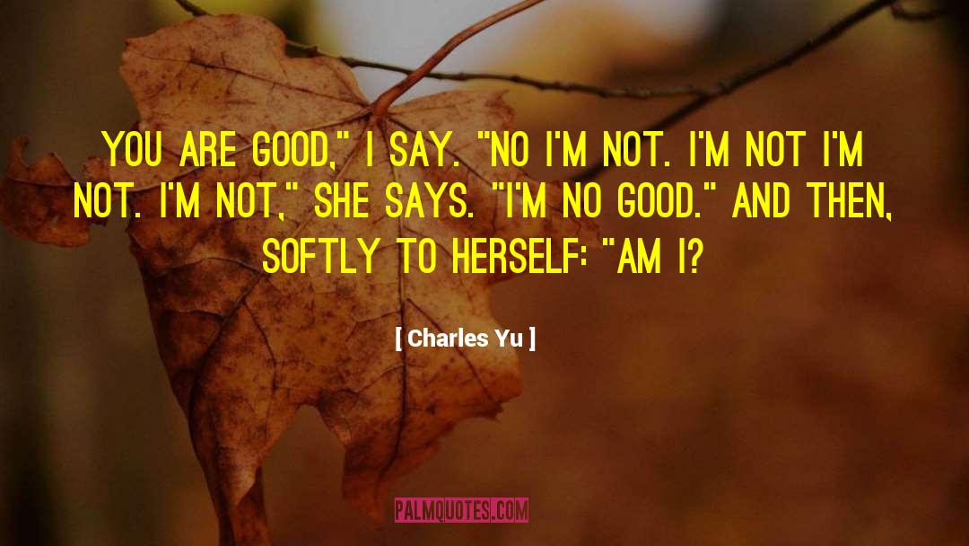 Charles Yu Quotes: You are good,