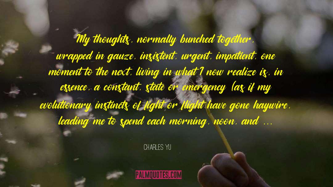 Charles Yu Quotes: My thoughts, normally bunched together,