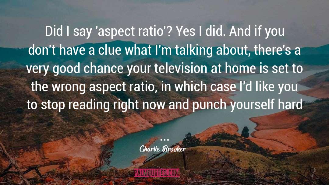 Charlie Brooker Quotes: Did I say 'aspect ratio'?