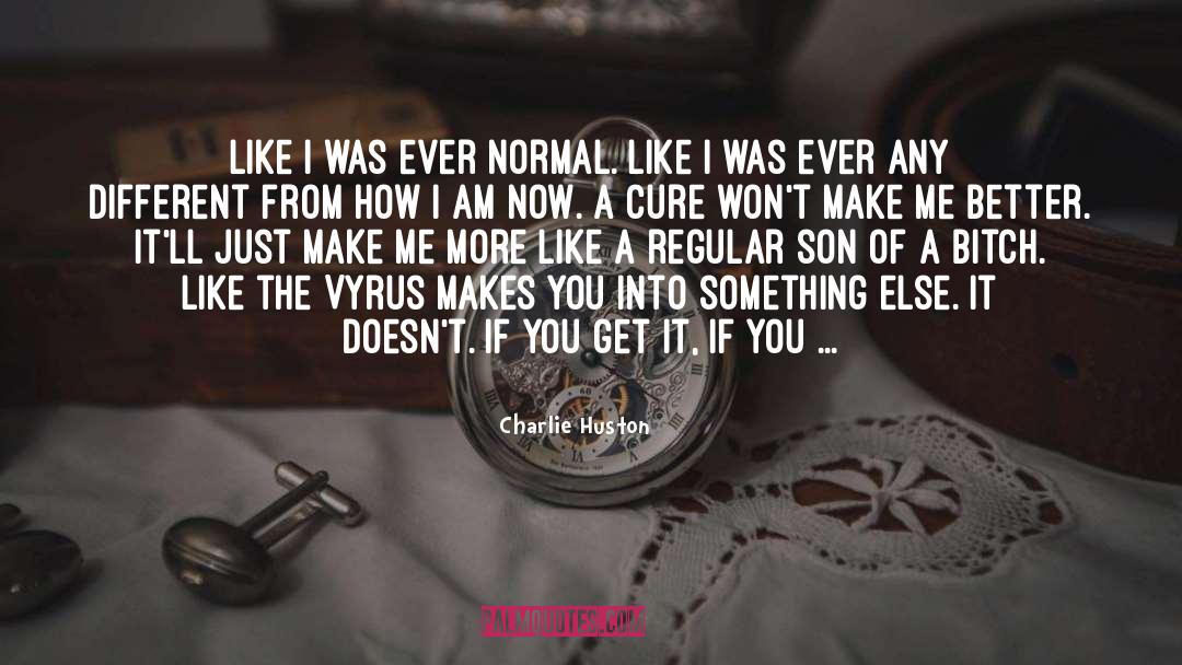 Charlie Huston Quotes: Like I was ever normal.