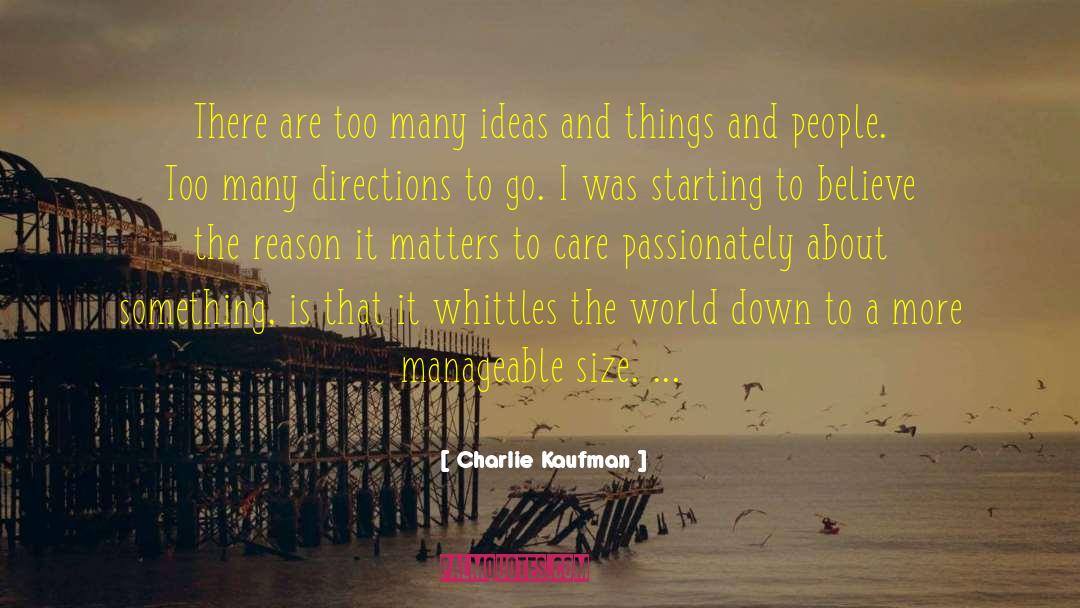 Charlie Kaufman Quotes: There are too many ideas