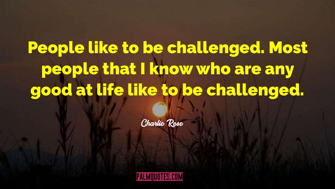 Charlie Rose Quotes: People like to be challenged.