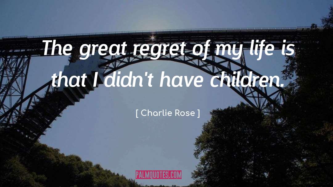 Charlie Rose Quotes: The great regret of my