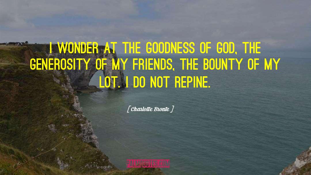 Charlotte Bronte Quotes: I wonder at the goodness