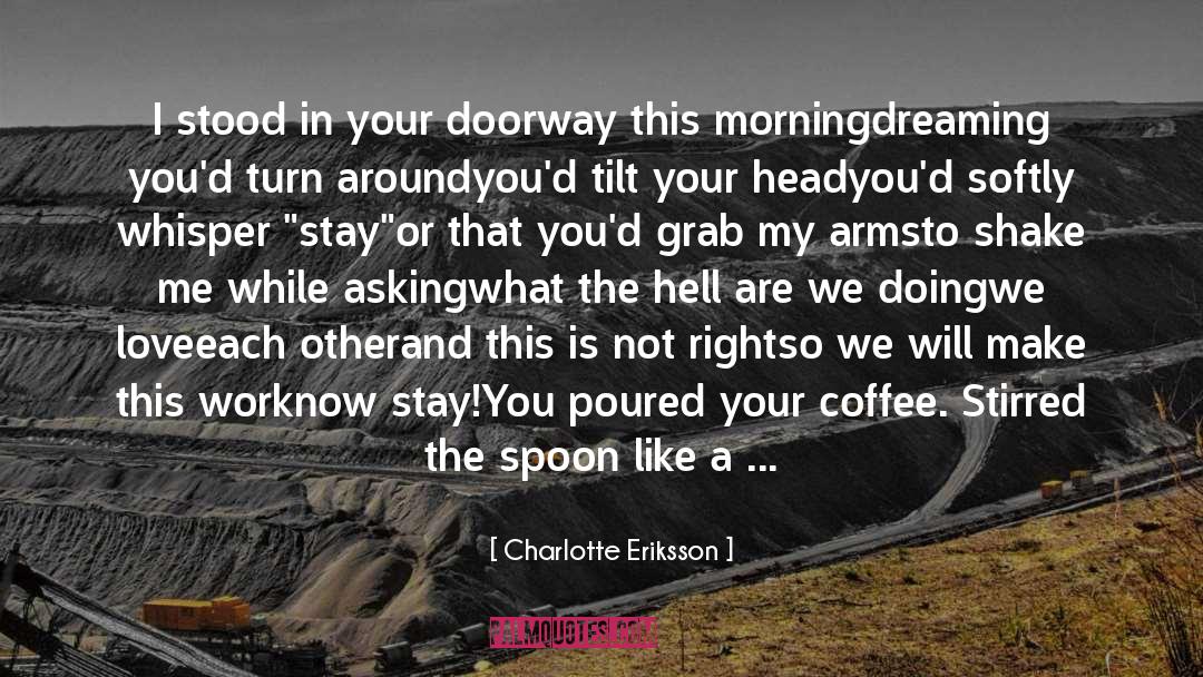 Charlotte Eriksson Quotes: I stood in your doorway