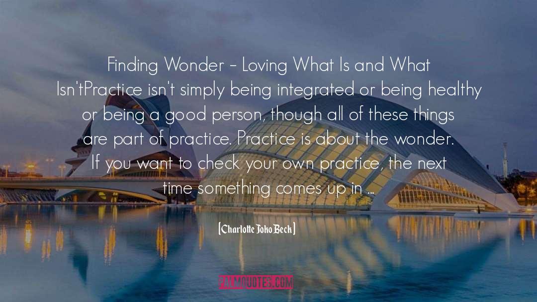 Charlotte Joko Beck Quotes: Finding Wonder – Loving What