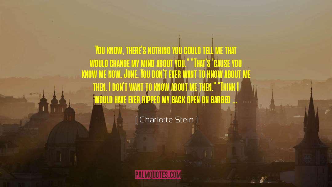 Charlotte Stein Quotes: You know, there's nothing you