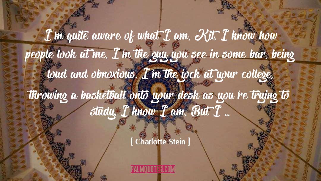 Charlotte Stein Quotes: I'm quite aware of what