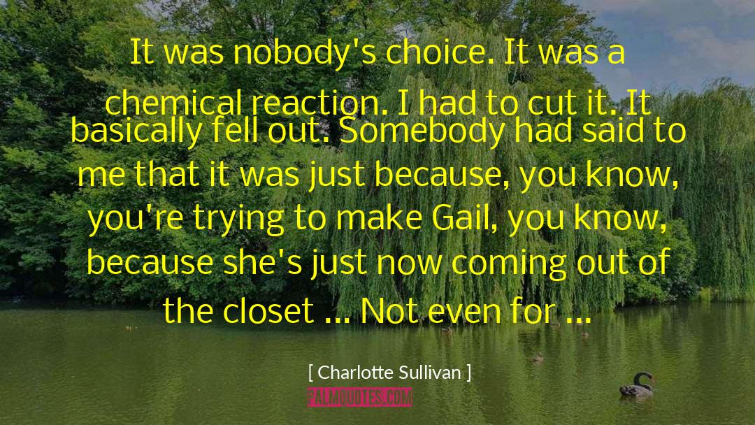 Charlotte Sullivan Quotes: It was nobody's choice. It