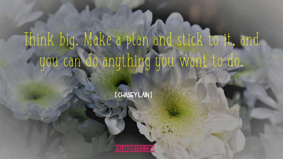 Chasey Lain Quotes: Think big. Make a plan