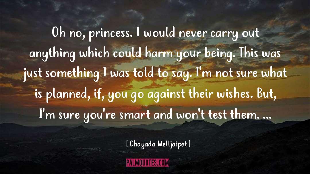 Chayada Welljaipet Quotes: Oh no, princess. I would