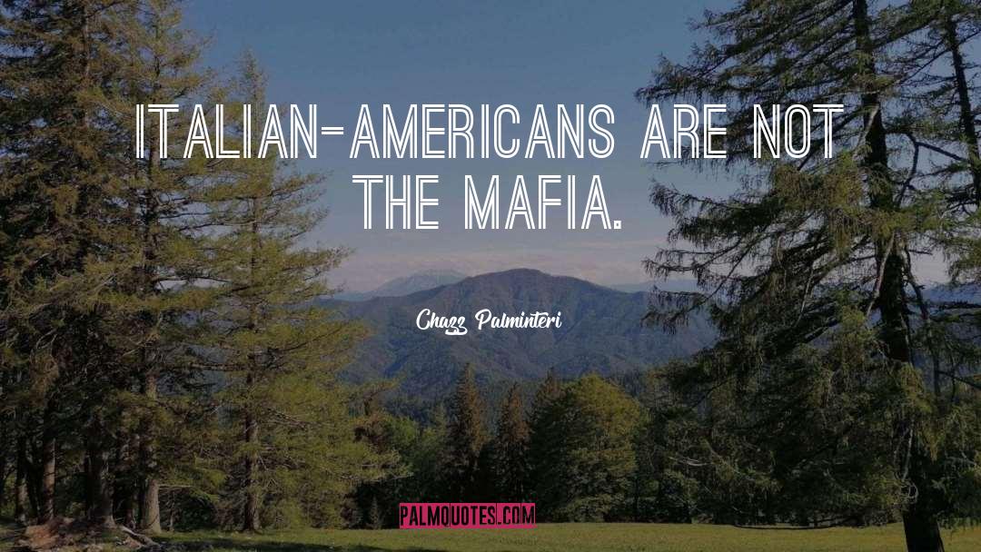 Chazz Palminteri Quotes: Italian-Americans are not the Mafia.