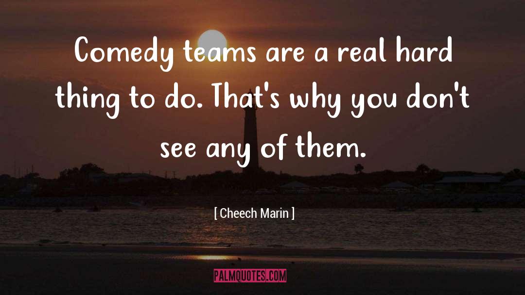 Cheech Marin Quotes: Comedy teams are a real