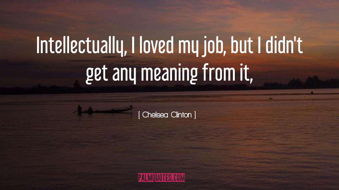 Chelsea Clinton Quotes: Intellectually, I loved my job,