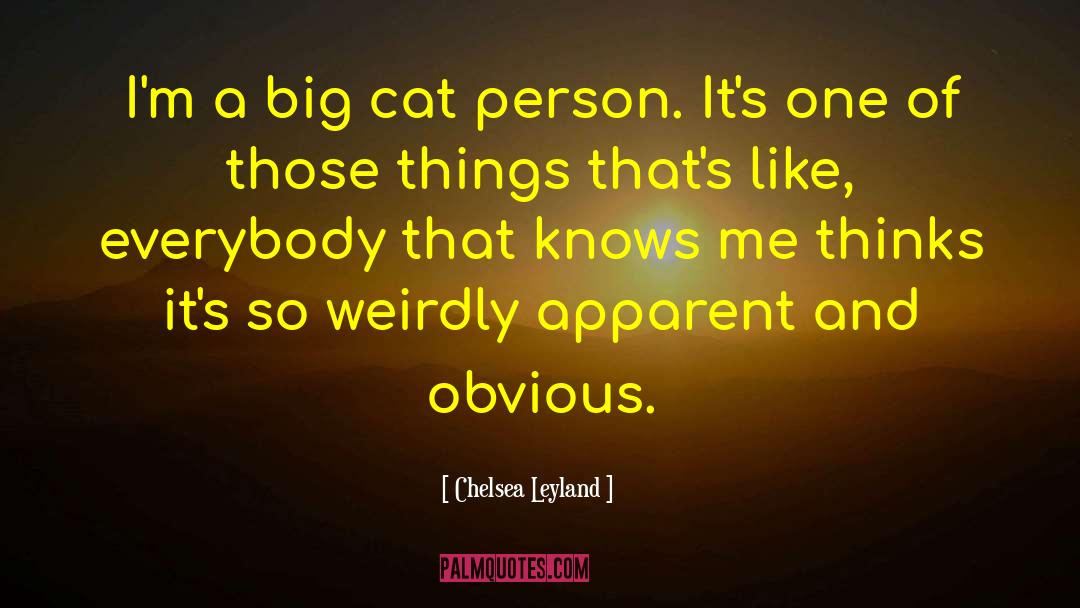 Chelsea Leyland Quotes: I'm a big cat person.