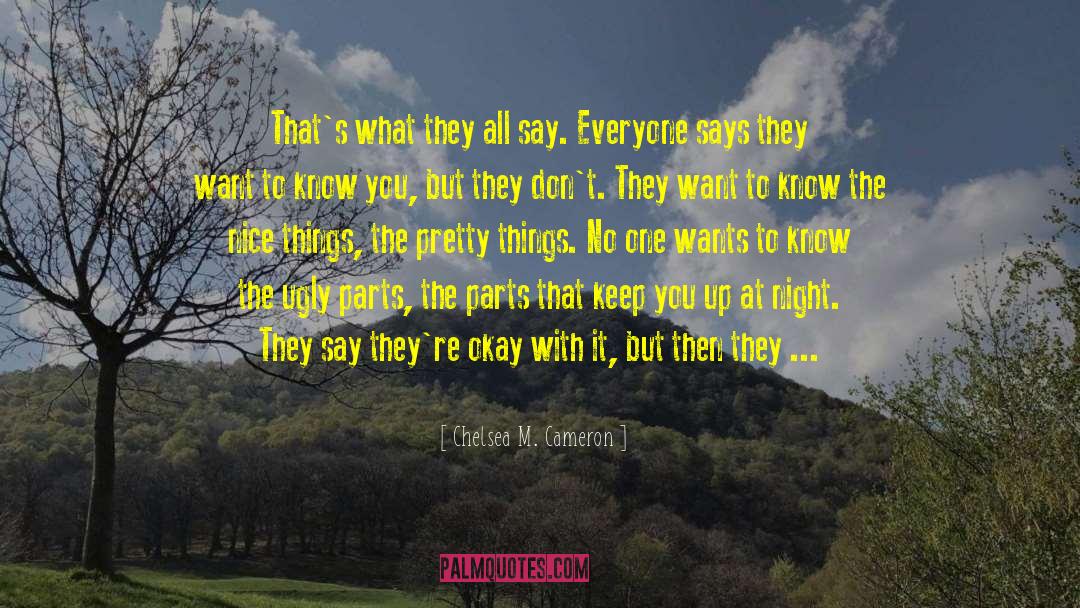 Chelsea M. Cameron Quotes: That's what they all say.