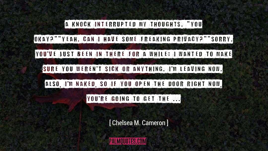 Chelsea M. Cameron Quotes: A knock interrupted my thoughts.