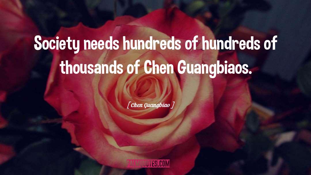 Chen Guangbiao Quotes: Society needs hundreds of hundreds