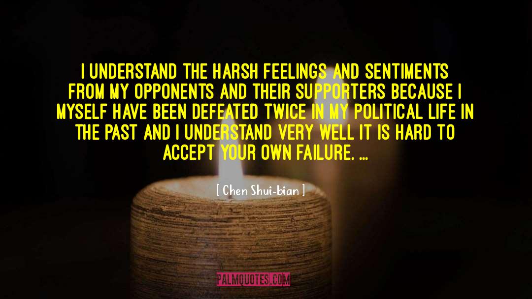 Chen Shui-bian Quotes: I understand the harsh feelings