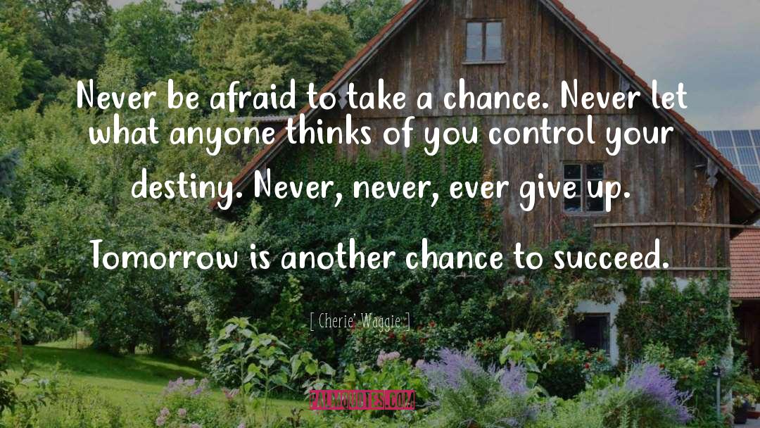 Cherie' Waggie Quotes: Never be afraid to take