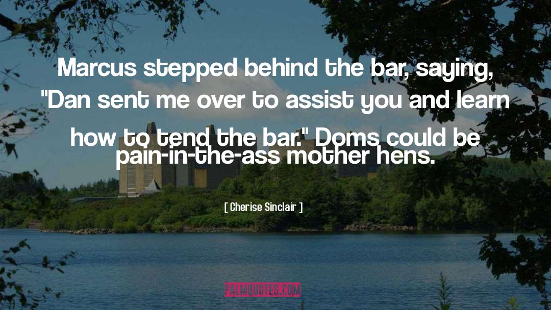 Cherise Sinclair Quotes: Marcus stepped behind the bar,
