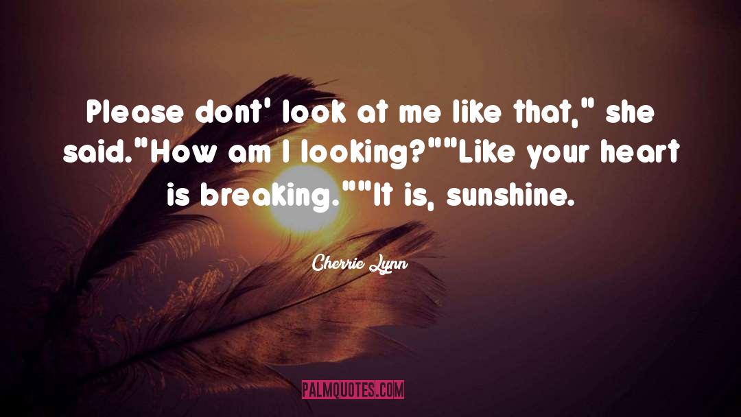 Cherrie Lynn Quotes: Please dont' look at me