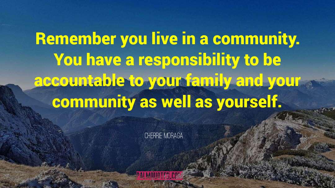 Cherrie Moraga Quotes: Remember you live in a