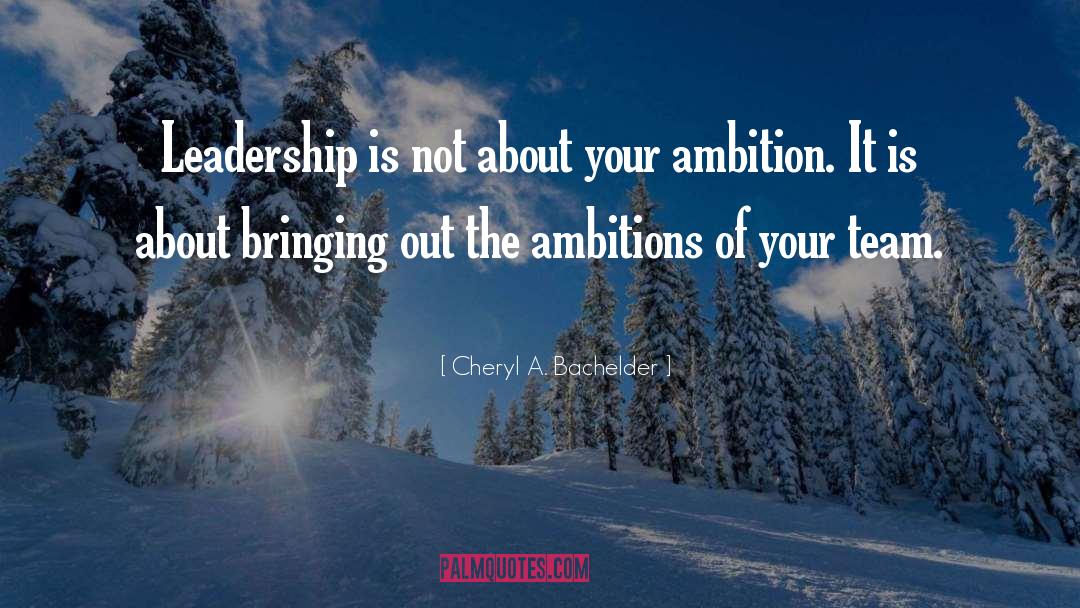 Cheryl A. Bachelder Quotes: Leadership is not about your