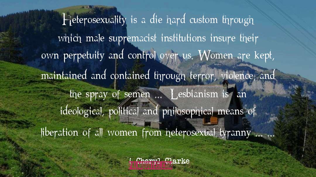 Cheryl Clarke Quotes: Heterosexuality is a die-hard custom