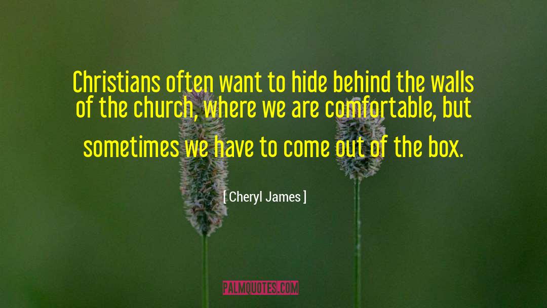 Cheryl James Quotes: Christians often want to hide