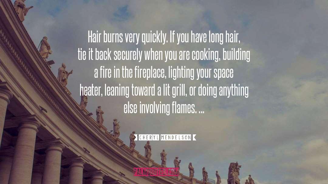 Cheryl Mendelson Quotes: Hair burns very quickly. If