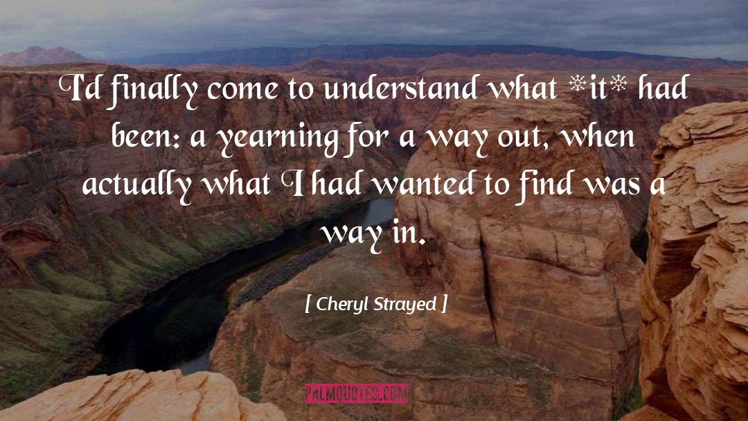 Cheryl Strayed Quotes: I'd finally come to understand