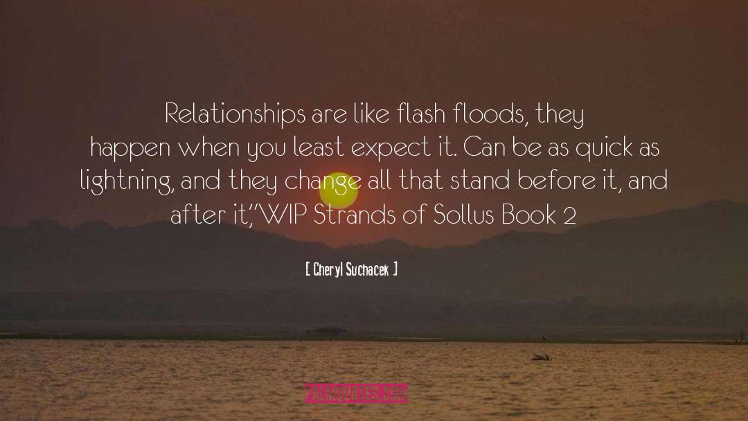Cheryl Suchacek Quotes: Relationships are like flash floods,