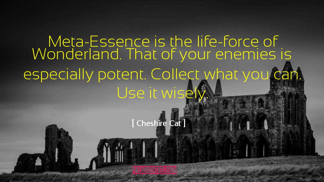 Cheshire Cat Quotes: Meta-Essence is the life-force of